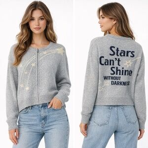2 to 5 Designs Stars Can't Shine Wool Oversized Custom Cardigan Size Small